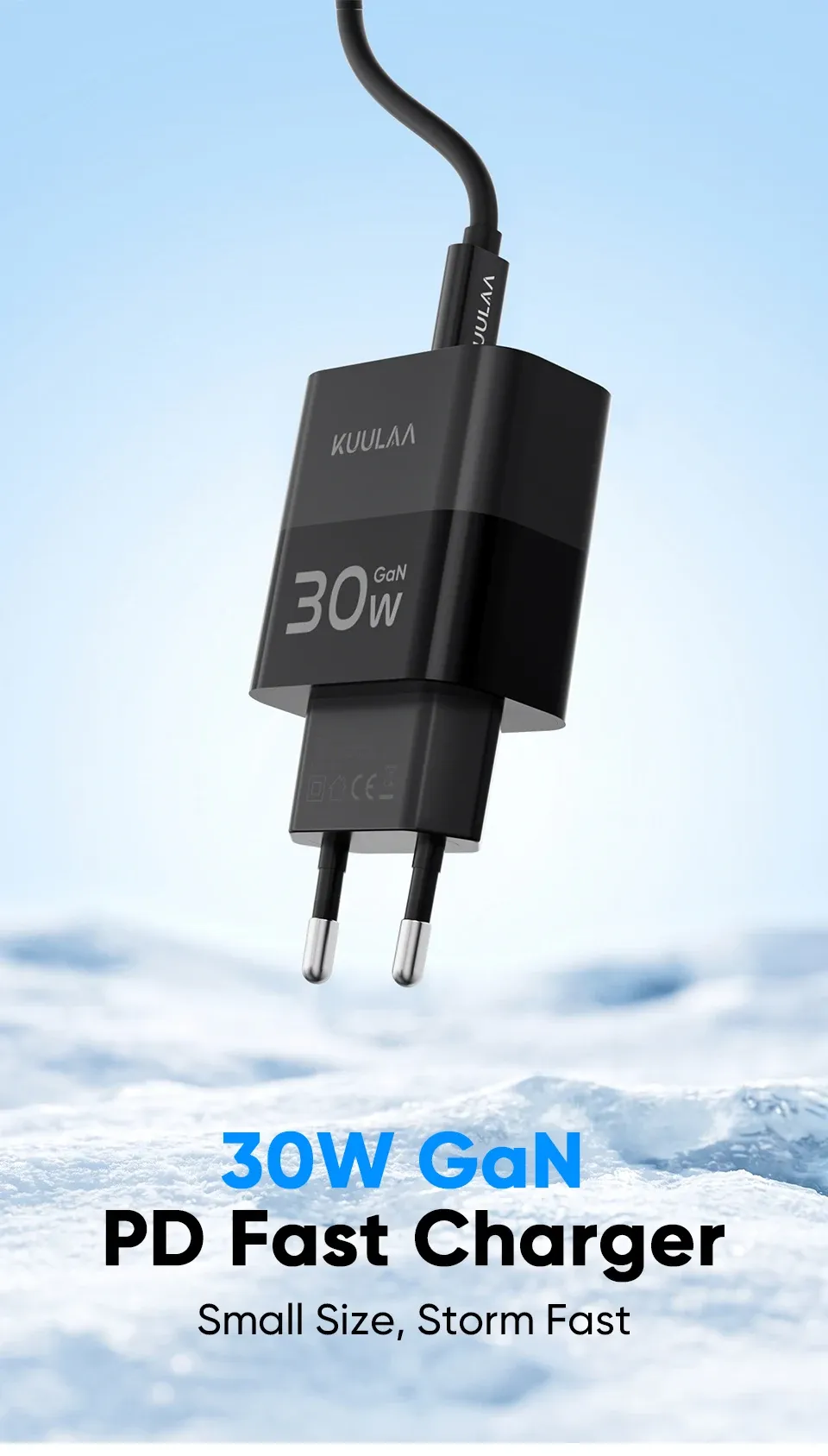 Chargeur rapide KUULAA Mini, vue d'ensemble du design
