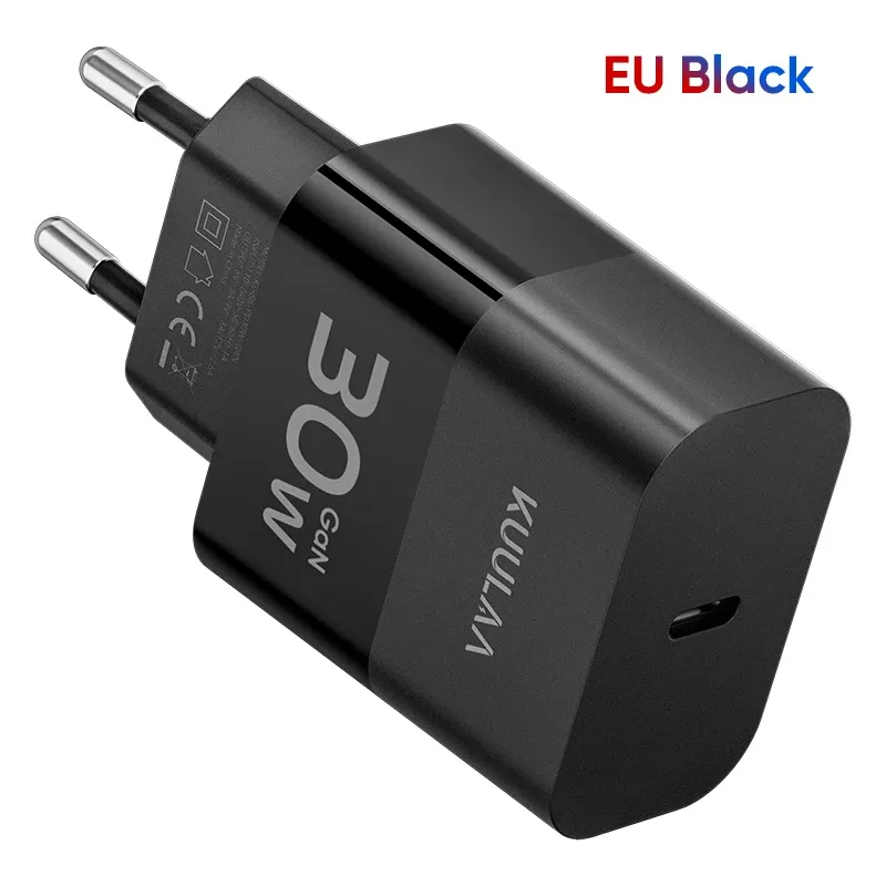 Chargeur rapide KUULAA Mini 30 W USB-C PD QC 3.0 pour iPhone, Samsung Galaxy et iPad 7