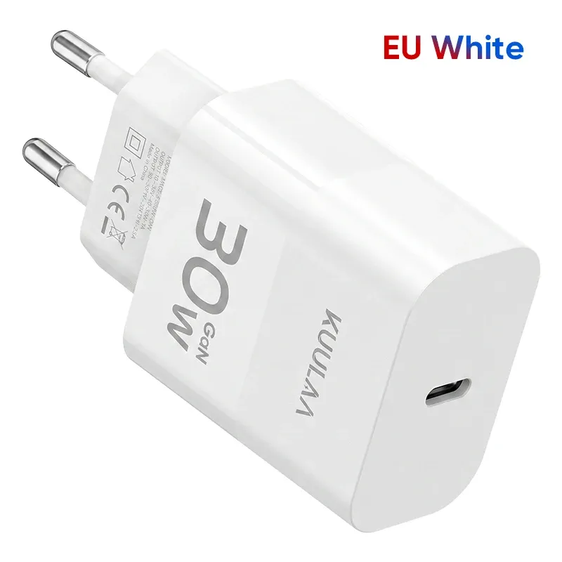 Chargeur rapide KUULAA Mini 30 W USB-C PD QC 3.0 pour iPhone, Samsung Galaxy et iPad 8