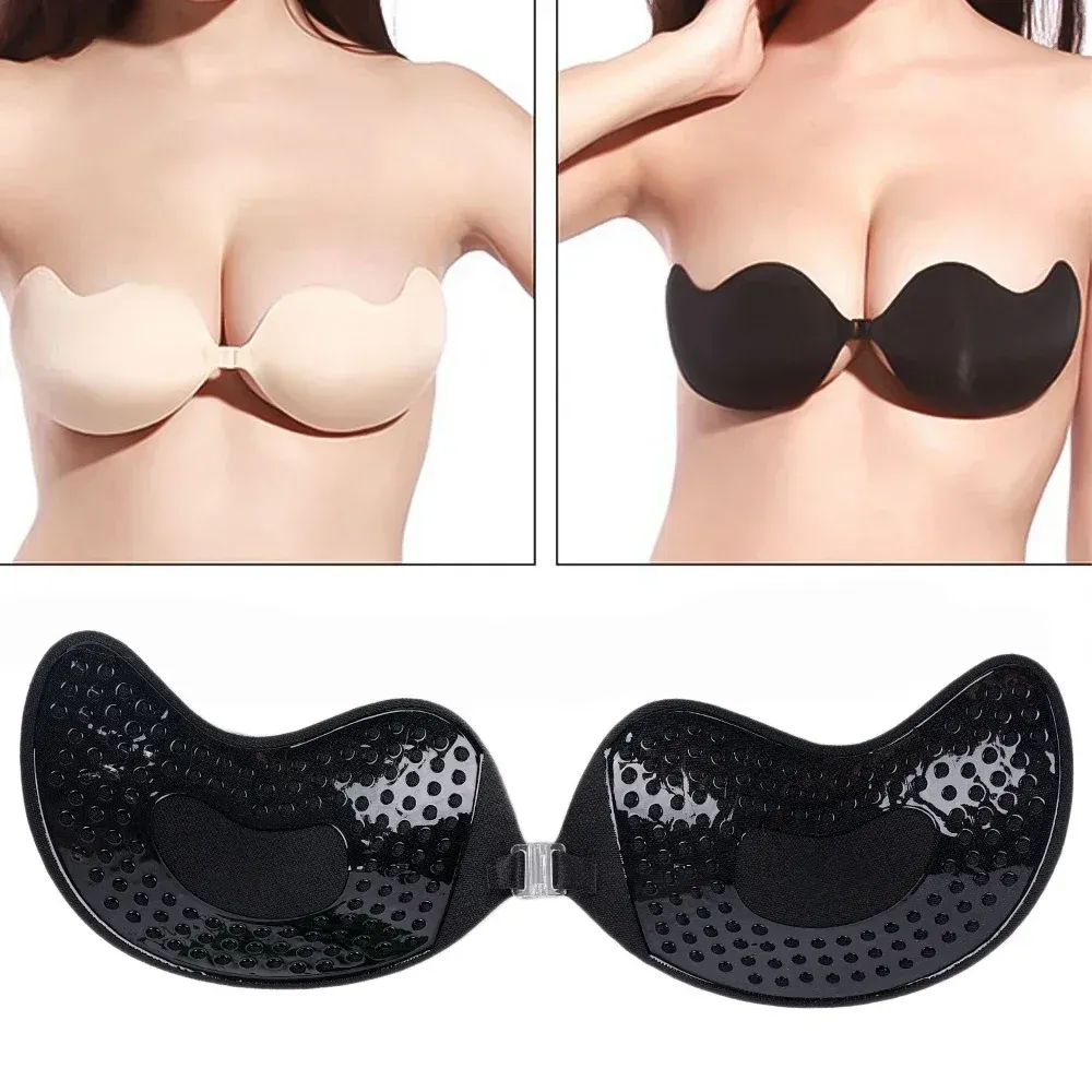 Soutien-gorge autocollant invisible, finition silicone