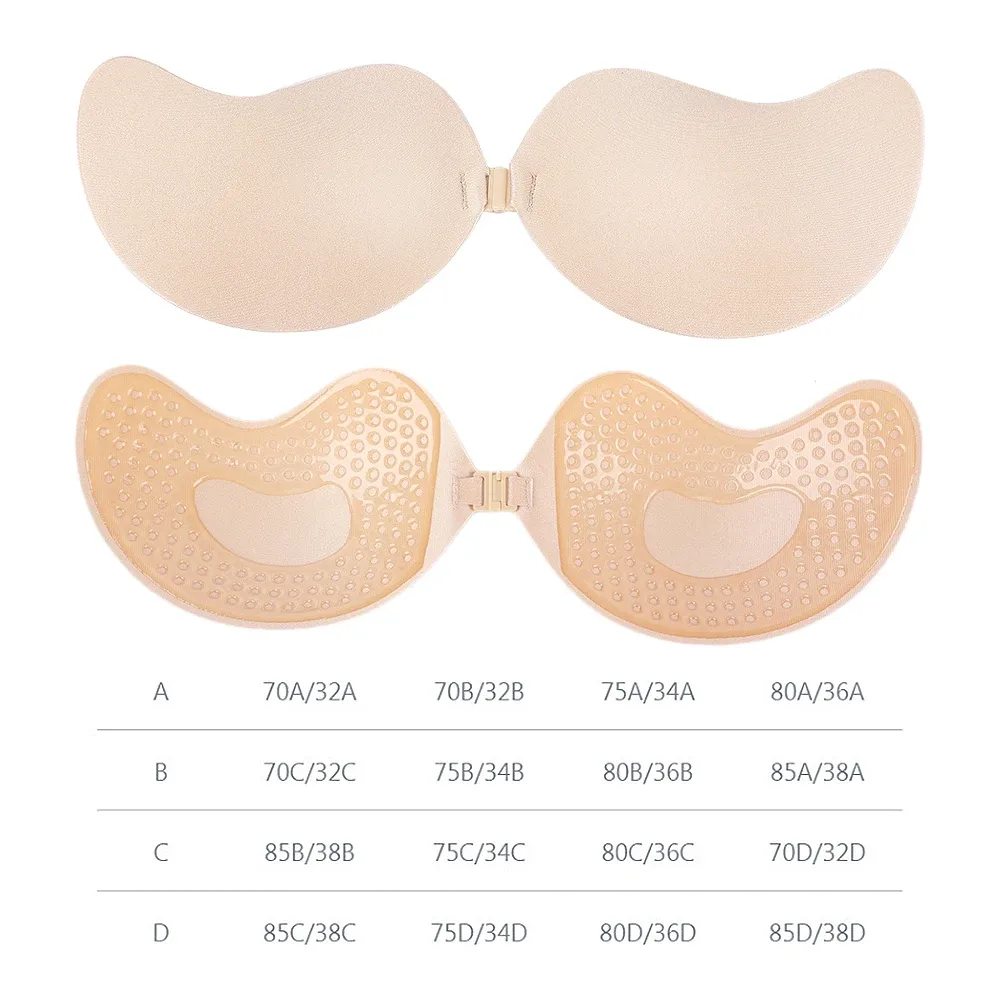 Soutien-gorge autocollant invisible en silicone, vue d'ensemble