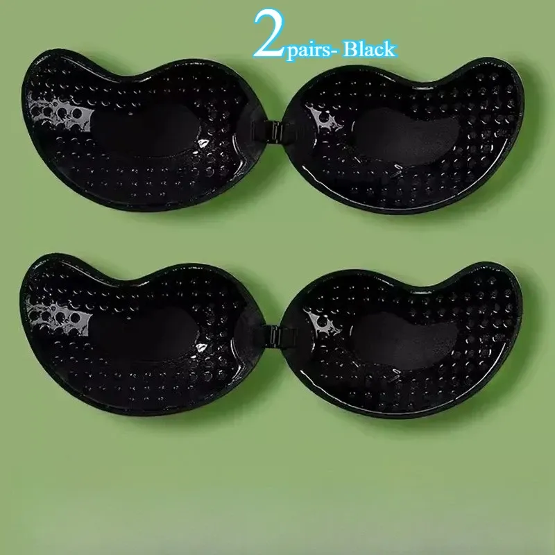 Soutien-gorge push-up invisible sans bretelles et dos nu, sans couture, fermeture frontale, avec coussinets auto-adhésifs en silicone 8