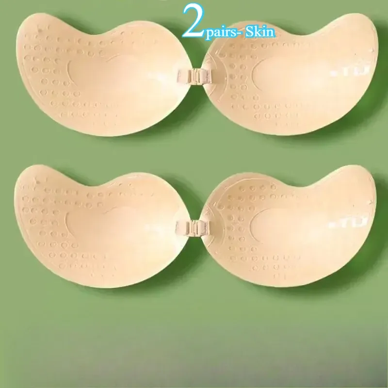 Soutien-gorge push-up invisible sans bretelles et dos nu, sans couture, fermeture frontale, avec coussinets auto-adhésifs en silicone 7