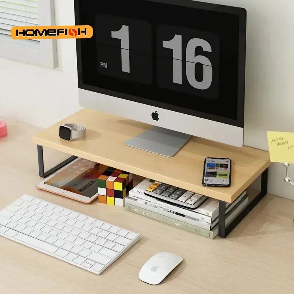 Support surélevé pour moniteur avec rangement de bureau 3