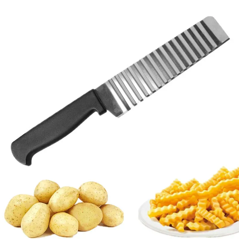 Coupe-frites en acier inoxydable en situation de cuisine