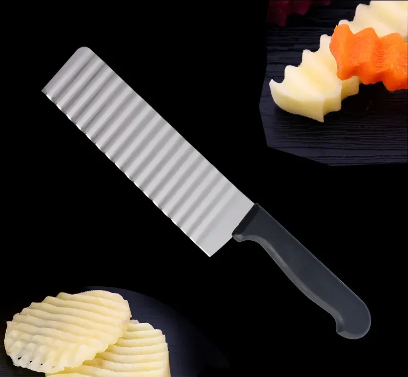 Coupe-frites ondulé en acier inoxydable, trancheuse à pommes de terre et hachoir à légumes 7