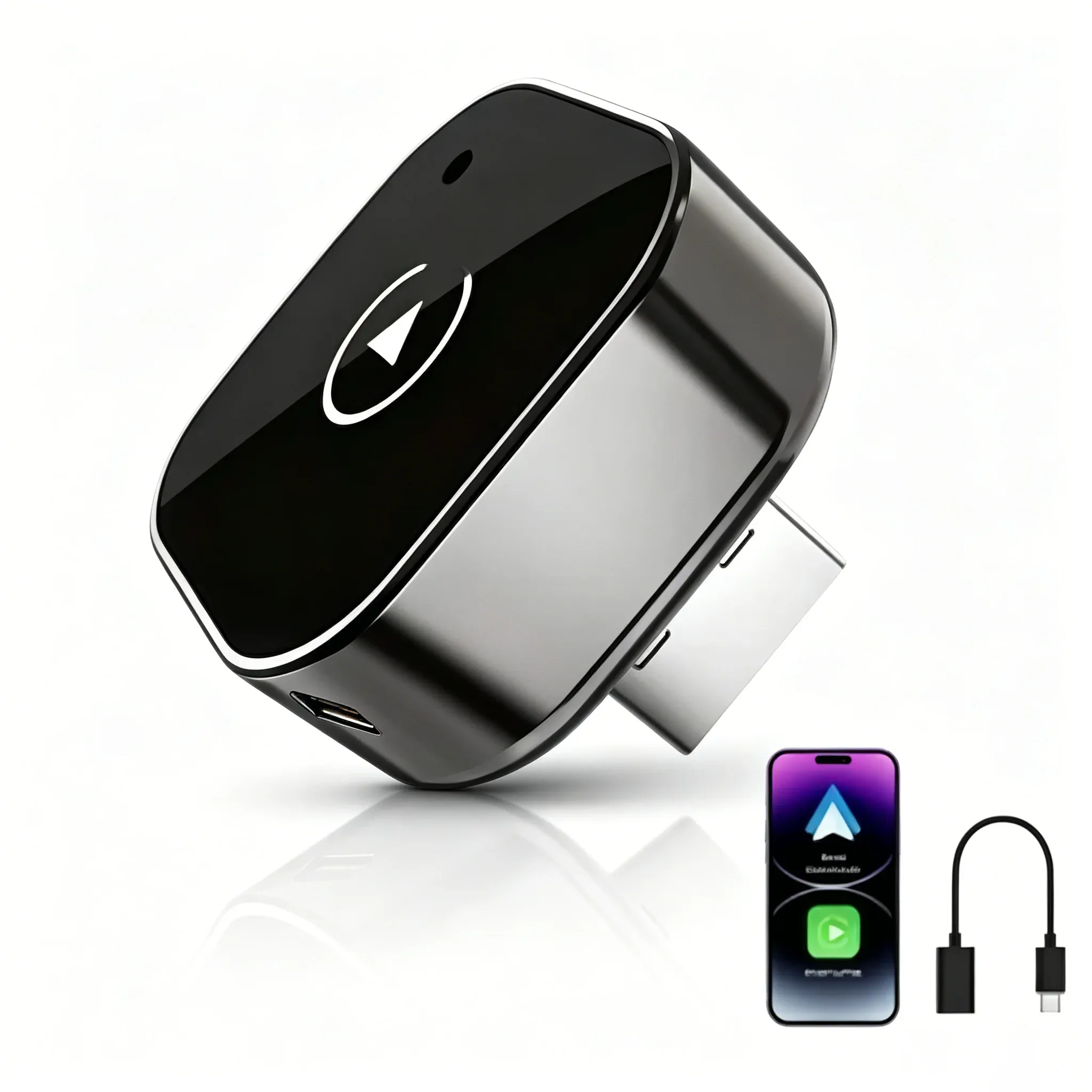 Adaptateur sans fil 2-en-1 CarPlay et Android Auto 2026, Wi-Fi 5 GHz, connexion Type-C/USB, plug & play 7