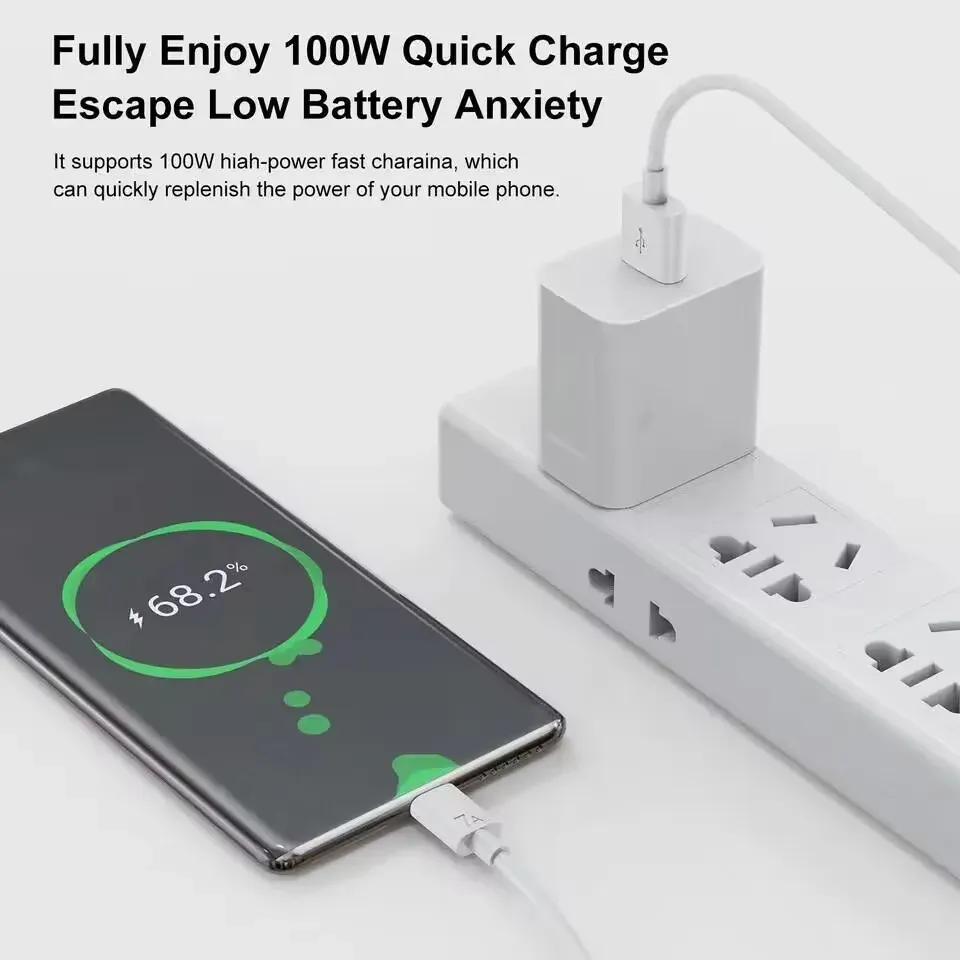 Câble de charge rapide USB Type-C 100 W 7 A, compatible Huawei, Xiaomi, POCO, OPPO, Realme et OnePlus 3
