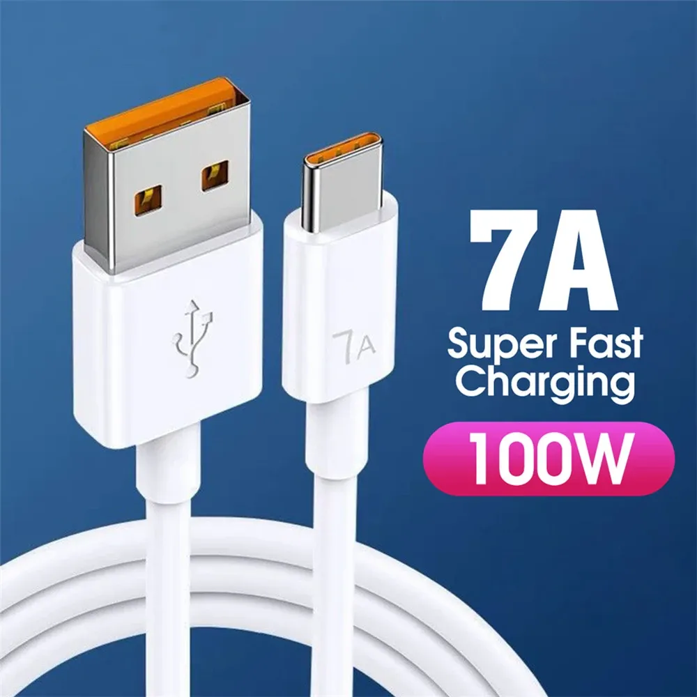 Câble de charge rapide USB Type-C 100 W 7 A, compatible Huawei, Xiaomi, POCO, OPPO, Realme et OnePlus 2
