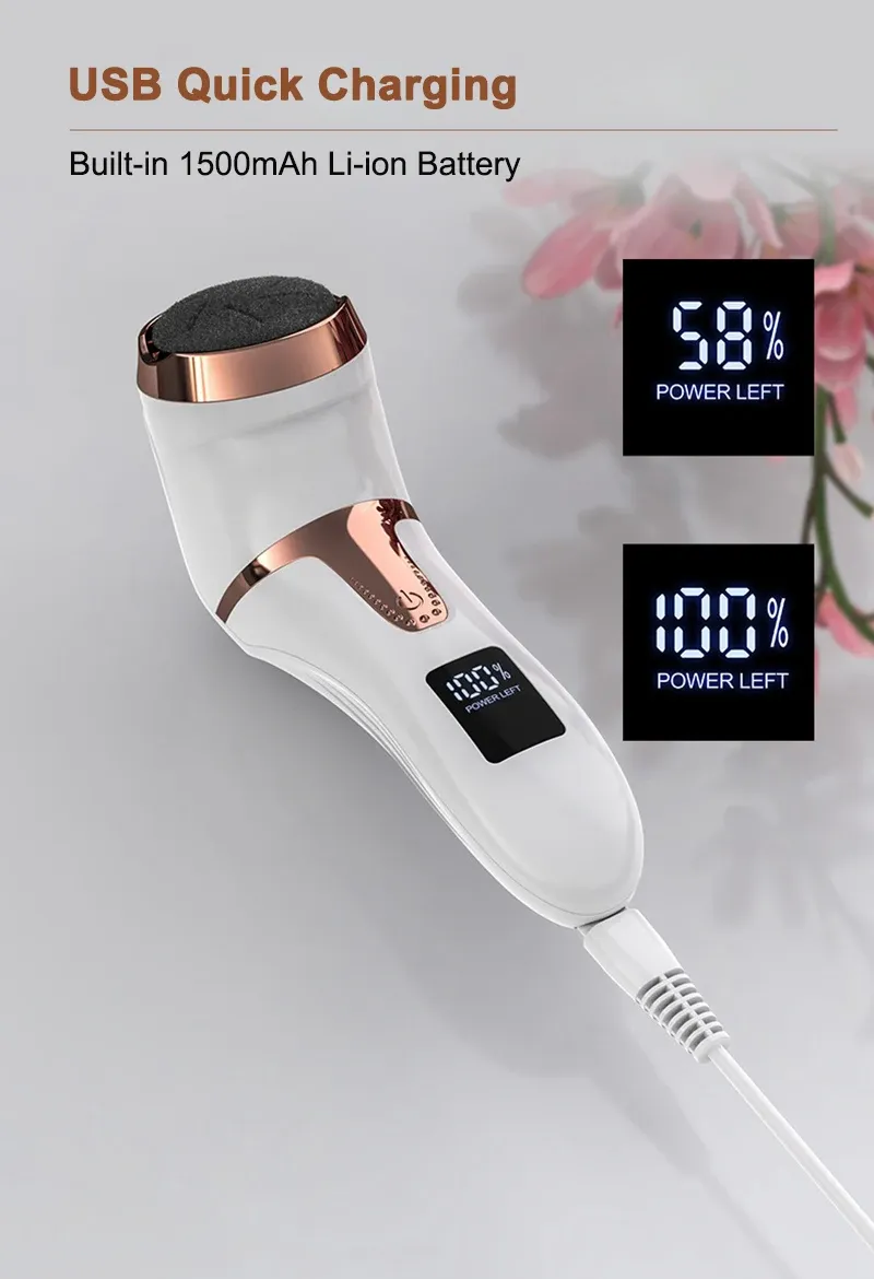 Utilisation de la pédicure électrique sur le talon