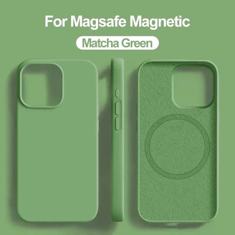 Étui de protection antichoc en silicone liquide pour iPhone, compatible MagSafe et charge sans fil, finition haut de gamme, pour iPhone 11, 12, 13, 14, 15, 16, 17, Air, Pro, Pro Max et Plus 12