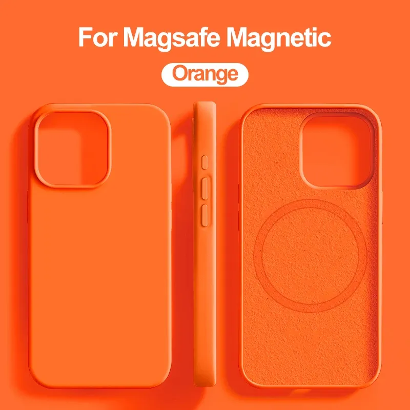 Étui de protection antichoc en silicone liquide pour iPhone, compatible MagSafe et charge sans fil, finition haut de gamme, pour iPhone 11, 12, 13, 14, 15, 16, 17, Air, Pro, Pro Max et Plus 10