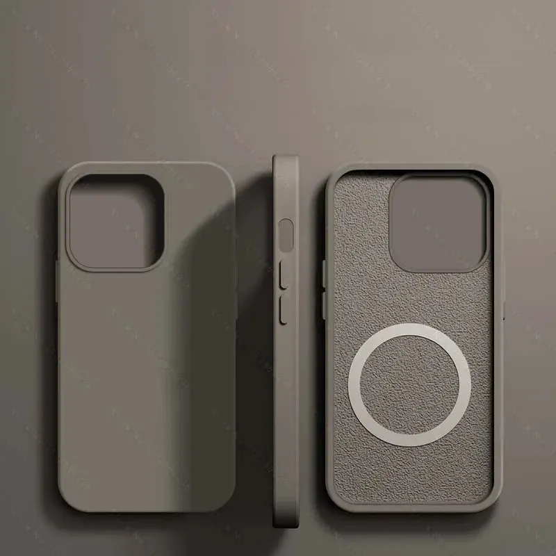 Étui de protection antichoc en silicone liquide pour iPhone, compatible MagSafe et charge sans fil, finition haut de gamme, pour iPhone 11, 12, 13, 14, 15, 16, 17, Air, Pro, Pro Max et Plus 15