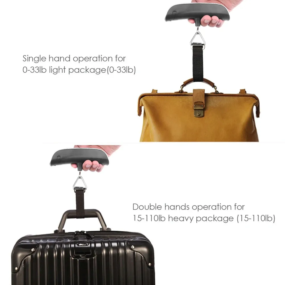 Balance numérique portable à écran LCD, 50 kg x 10 g, pour bagages et valises 5