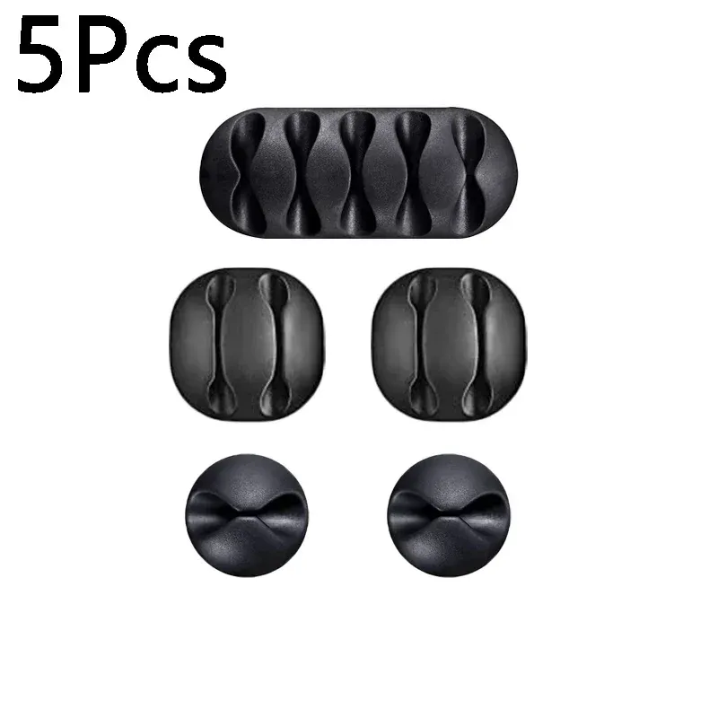 Clips adhésifs en silicone pour câbles, organisateurs de bureau, supports de câbles USB et écouteurs 7