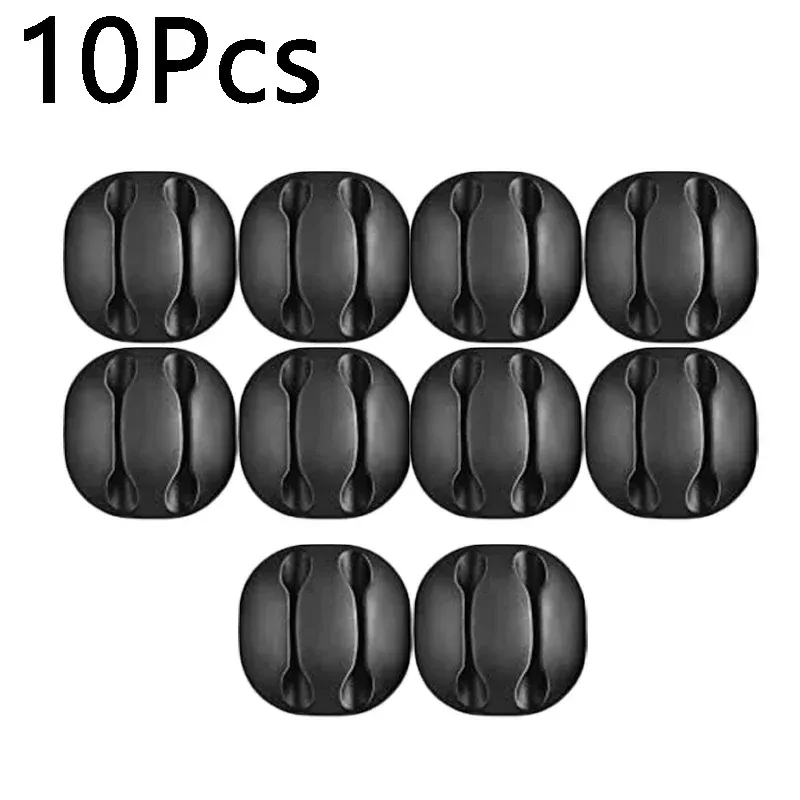 Clips adhésifs en silicone pour câbles, organisateurs de bureau, supports de câbles USB et écouteurs 15