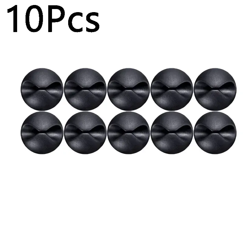 Clips adhésifs en silicone pour câbles, organisateurs de bureau, supports de câbles USB et écouteurs 11
