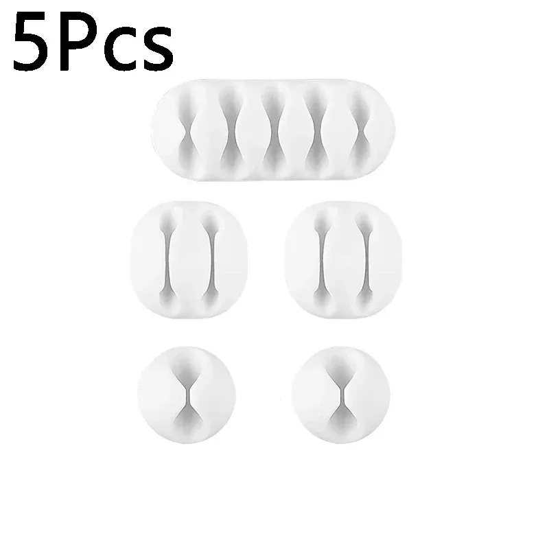 Clips adhésifs en silicone pour câbles, organisateurs de bureau, supports de câbles USB et écouteurs 18