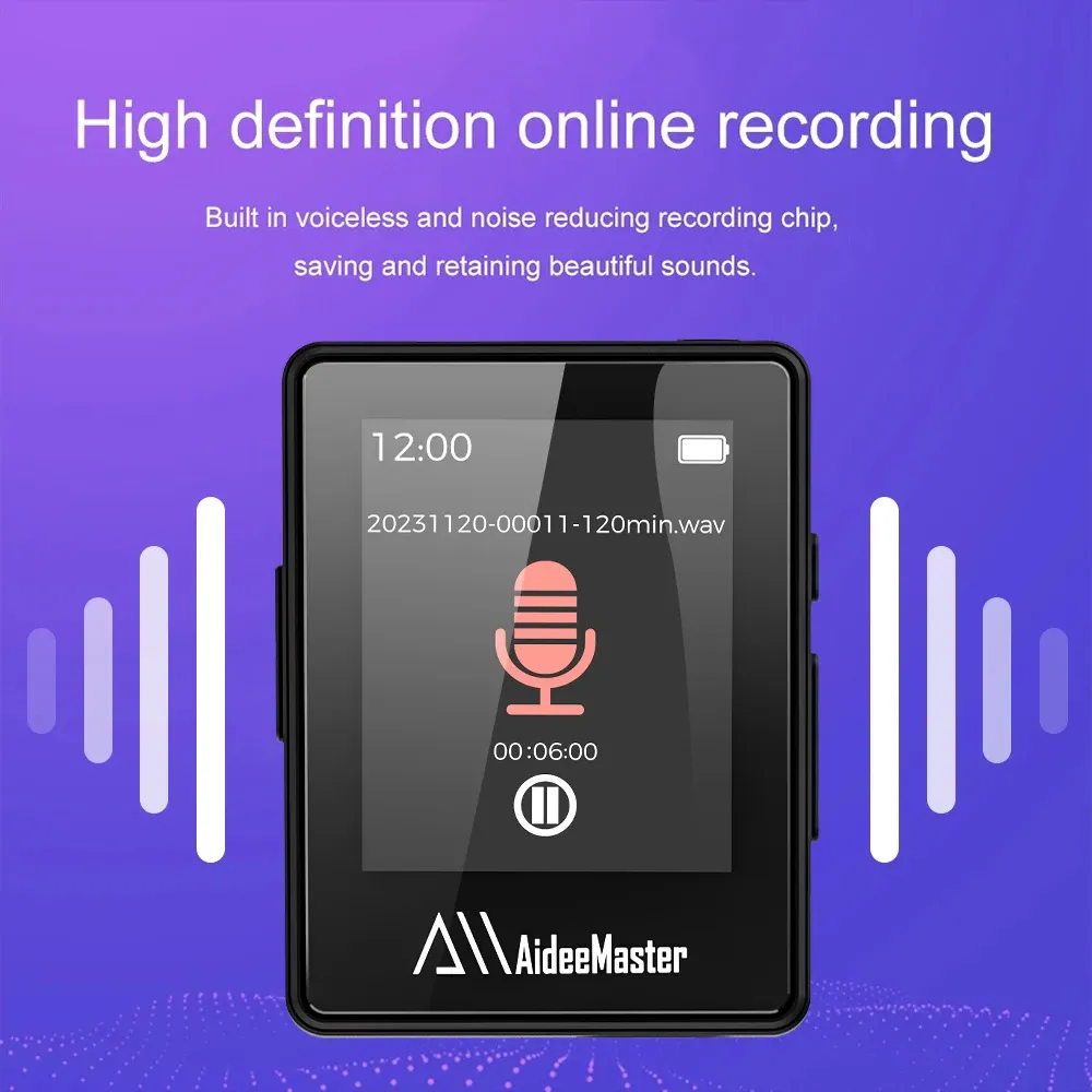 Lecteur MP3 portable Bluetooth 5.0 avec haut-parleur stéréo, lecteur vidéo MP4, fonction e-book et enregistreur 2