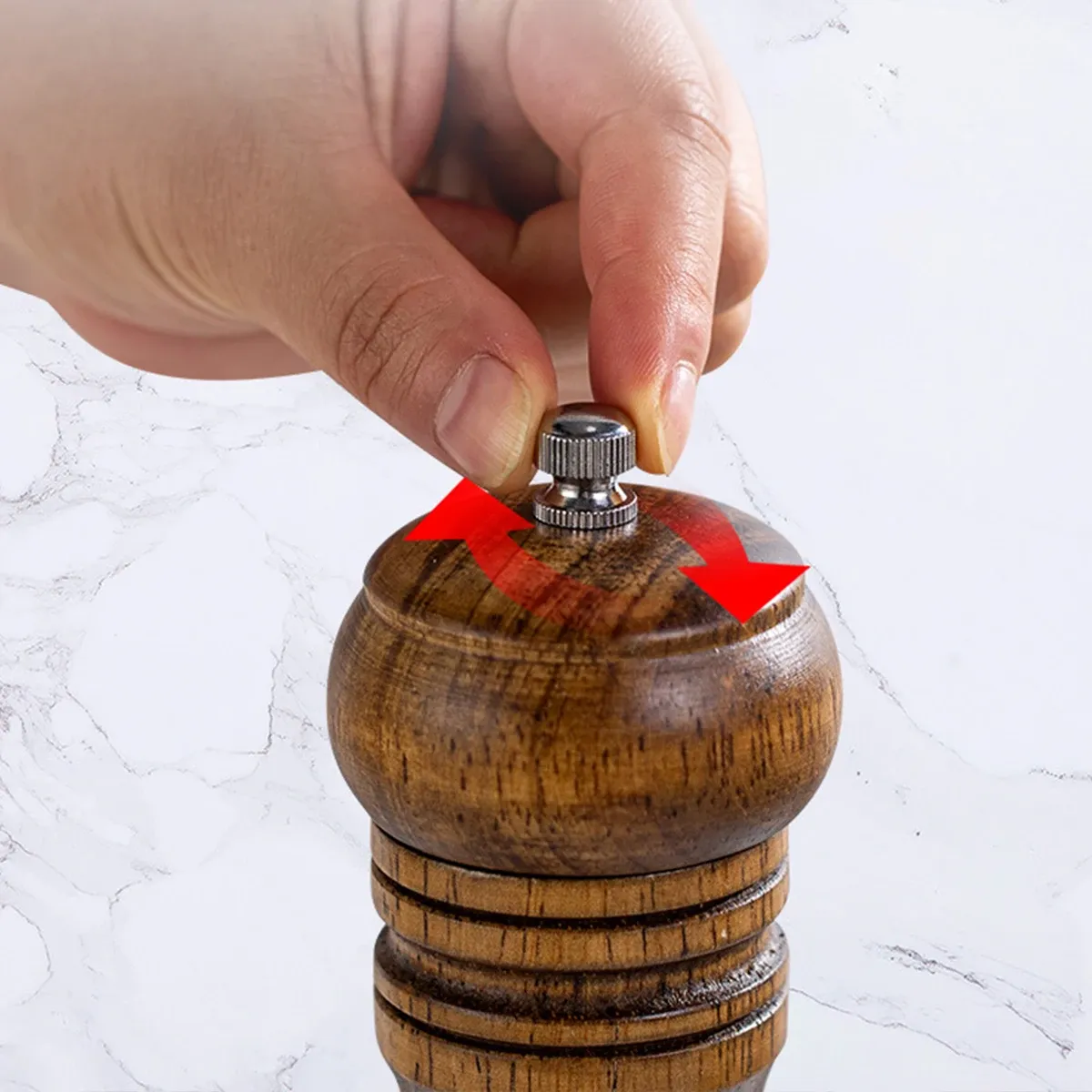 Broyeur manuel en bois de chêne 5, 8 et 10 pouces pour poivre, moulin à poivre et poivre du Sichuan, pot d'assaisonnement 4