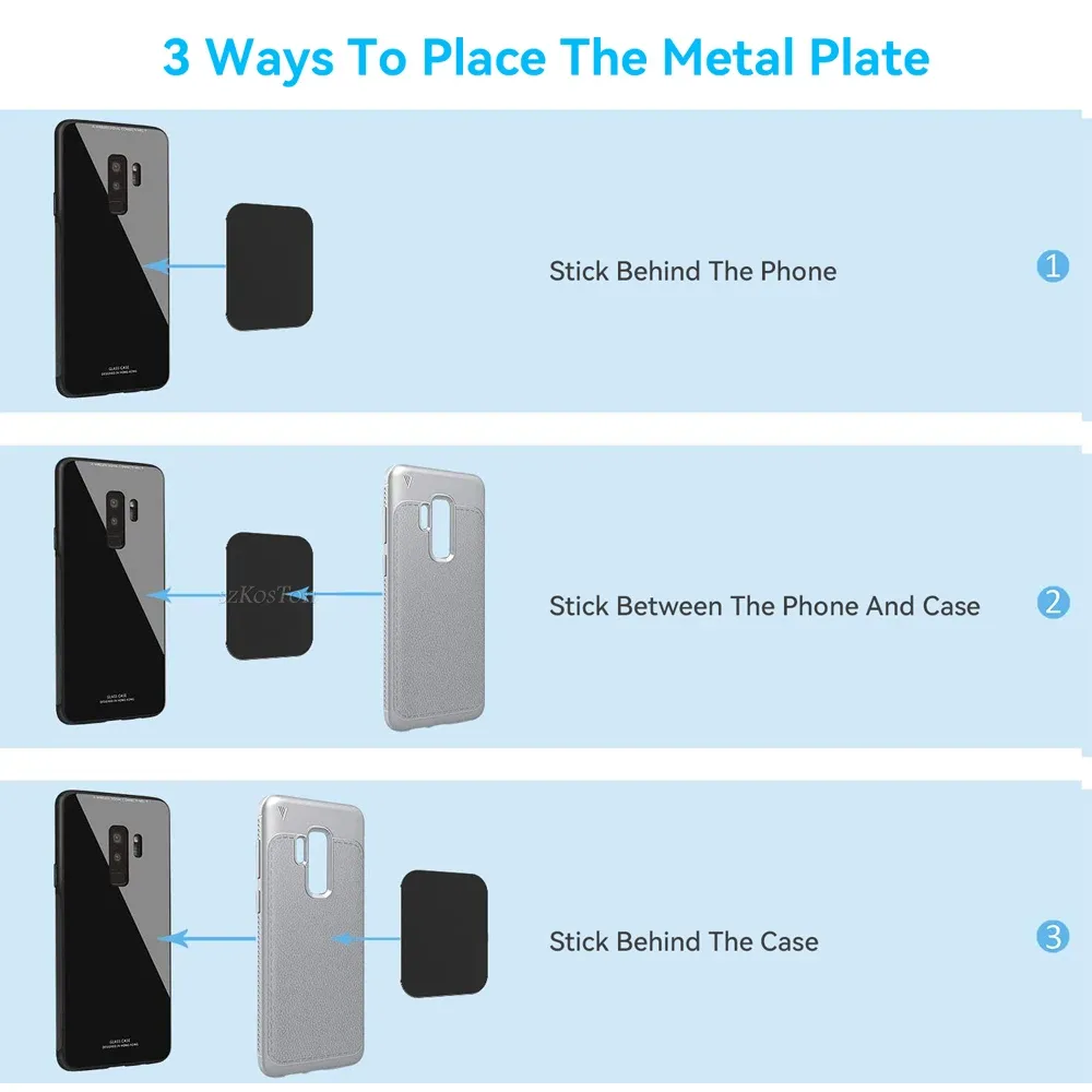 Plaque métallique pour support de téléphone de voiture, vue 4