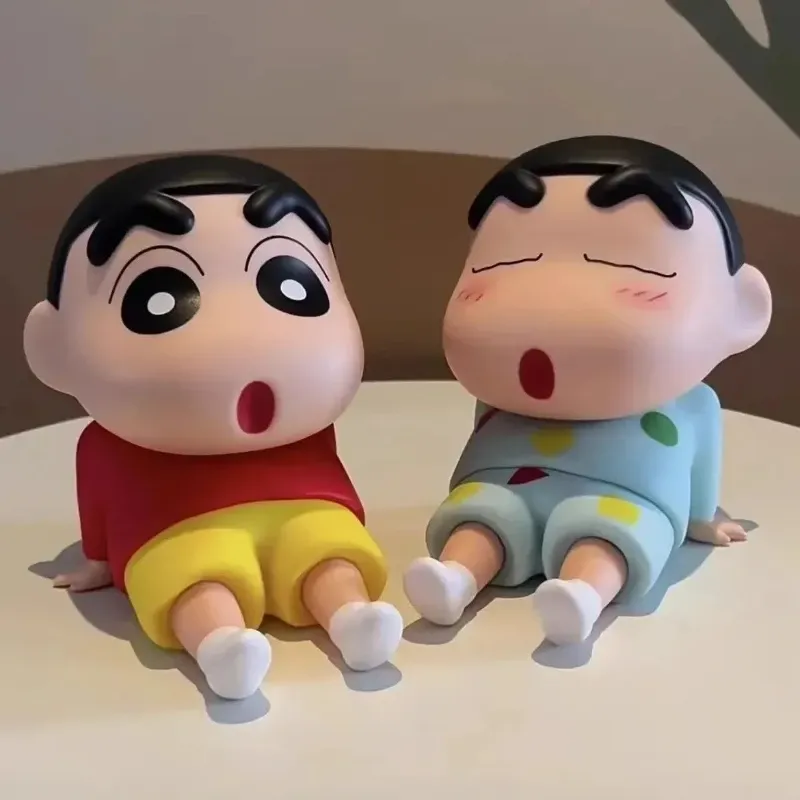 Support de téléphone Kawaii Crayon Shin-Chan, ornement de bureau, figurine d'anime, mini figurine GK, jouet décoratif, cadeau pour fille - Image 1