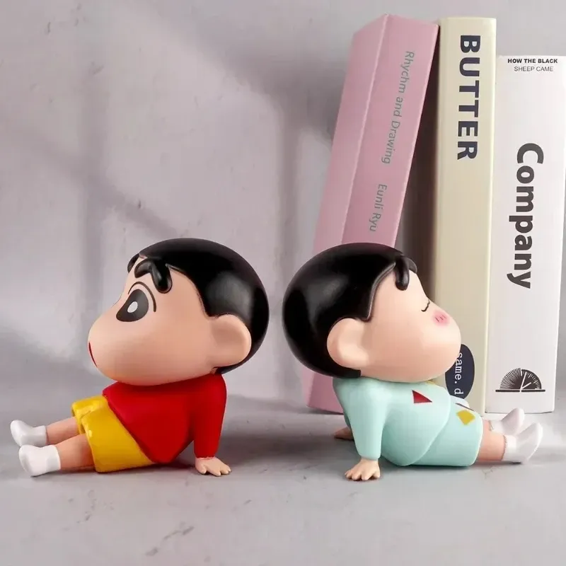 Support de téléphone Kawaii Crayon Shin-Chan, ornement de bureau, figurine d'anime, mini figurine GK, jouet décoratif, cadeau pour fille 3
