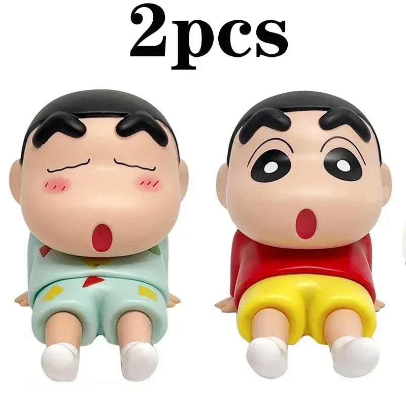 Support de téléphone Kawaii Crayon Shin-Chan, ornement de bureau, figurine d'anime, mini figurine GK, jouet décoratif, cadeau pour fille 6