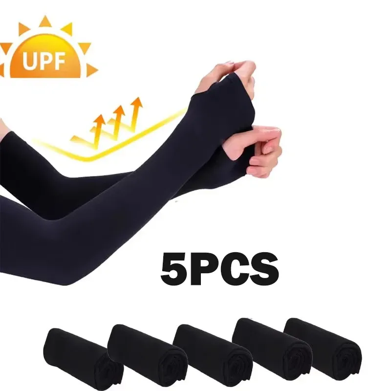 Manchons de bras anti-UV pour homme et femme, lot de 3 ou 5 pièces, pour sports de plein air 7