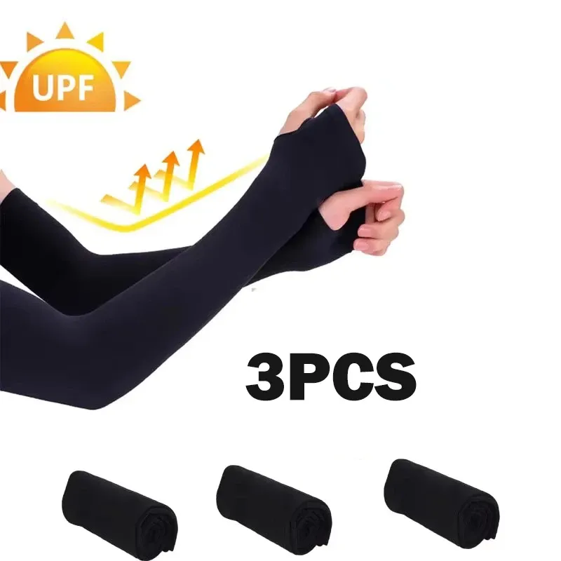 Manchons de bras anti-UV pour homme et femme, lot de 3 ou 5 pièces, pour sports de plein air 9