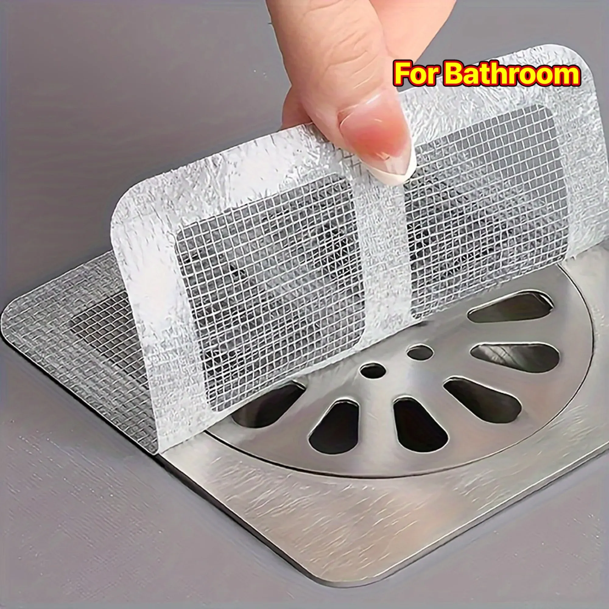 Lot de 50 filtres de drain jetables et auto-adhésifs en maille, étanches, pour douche, salle de bain et cuisine - Image 1