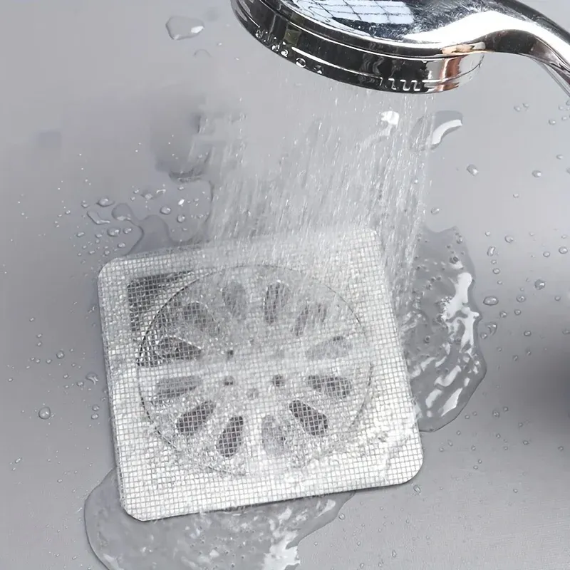 Lot de 50 filtres de drain jetables et auto-adhésifs en maille, étanches, pour douche, salle de bain et cuisine 5