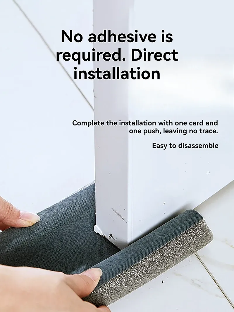 Bande d'étanchéité pour bas de porte, détail du design