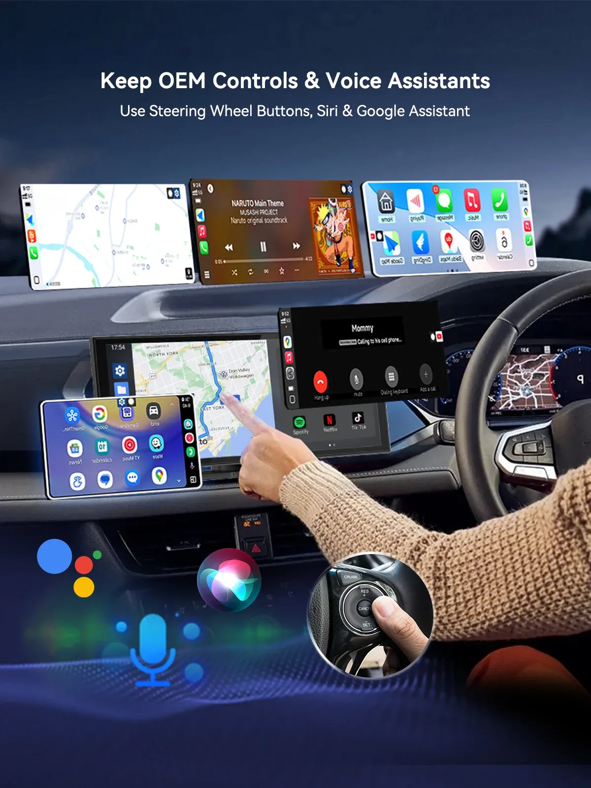 Adaptateur CarPlay sans fil USB-C pour Android Auto USB-C, convertit CarPlay filaire en sans fil, plug & play, dongle CarPlay 2 en 1 5