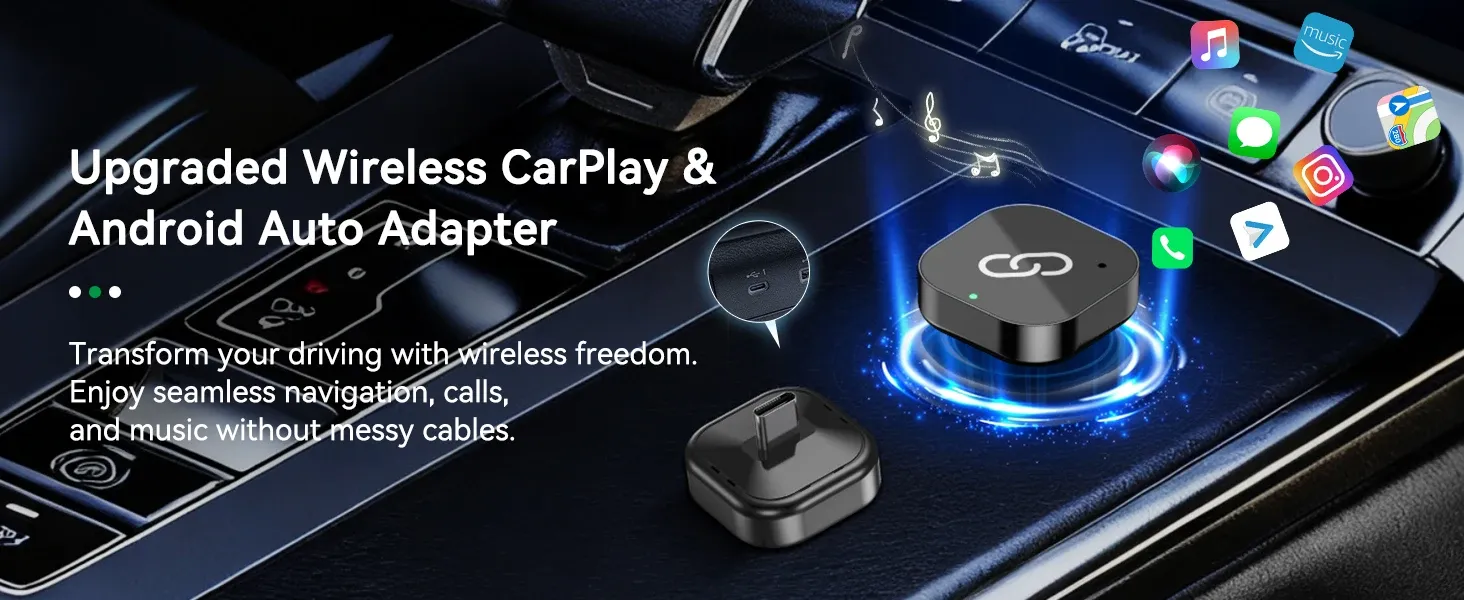 Détail du design de l'adaptateur CarPlay sans fil
