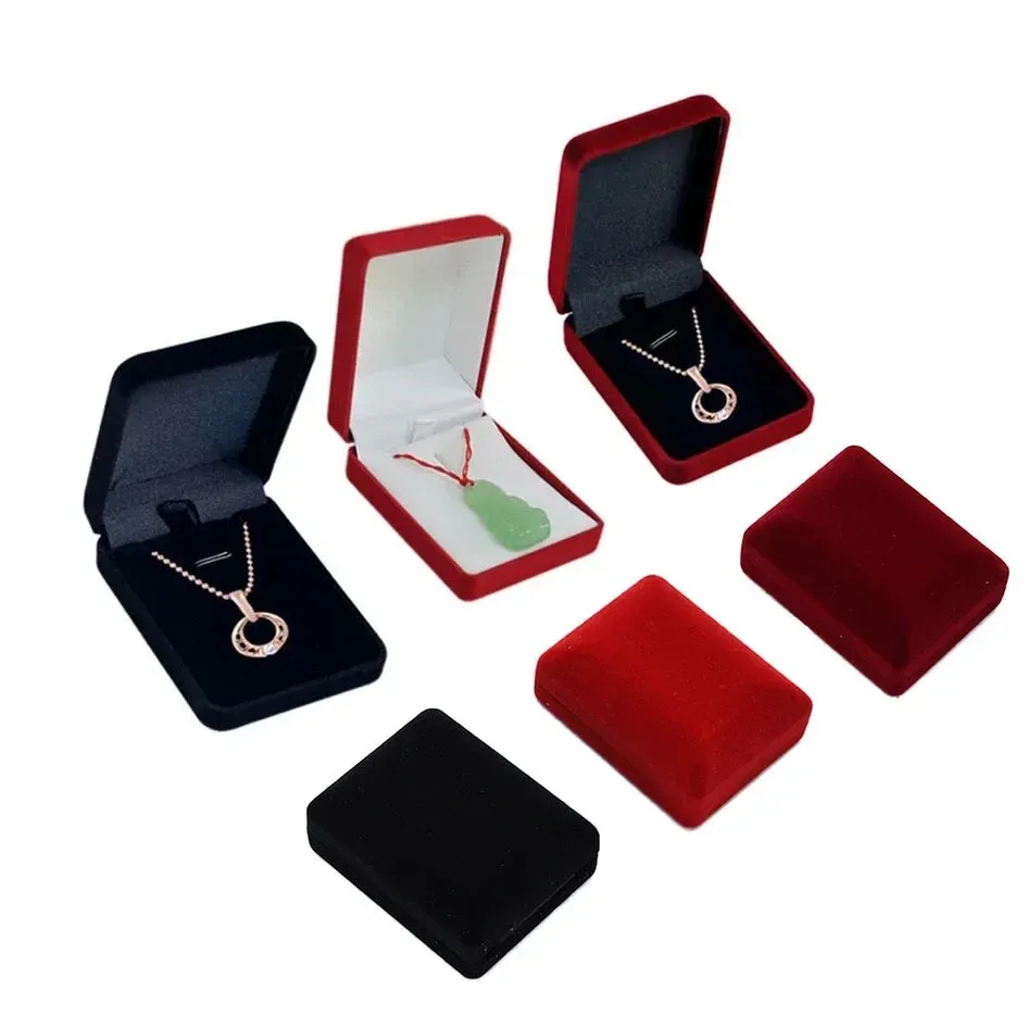 Boîte à colliers en velours, organisateur de bijoux - Image 1