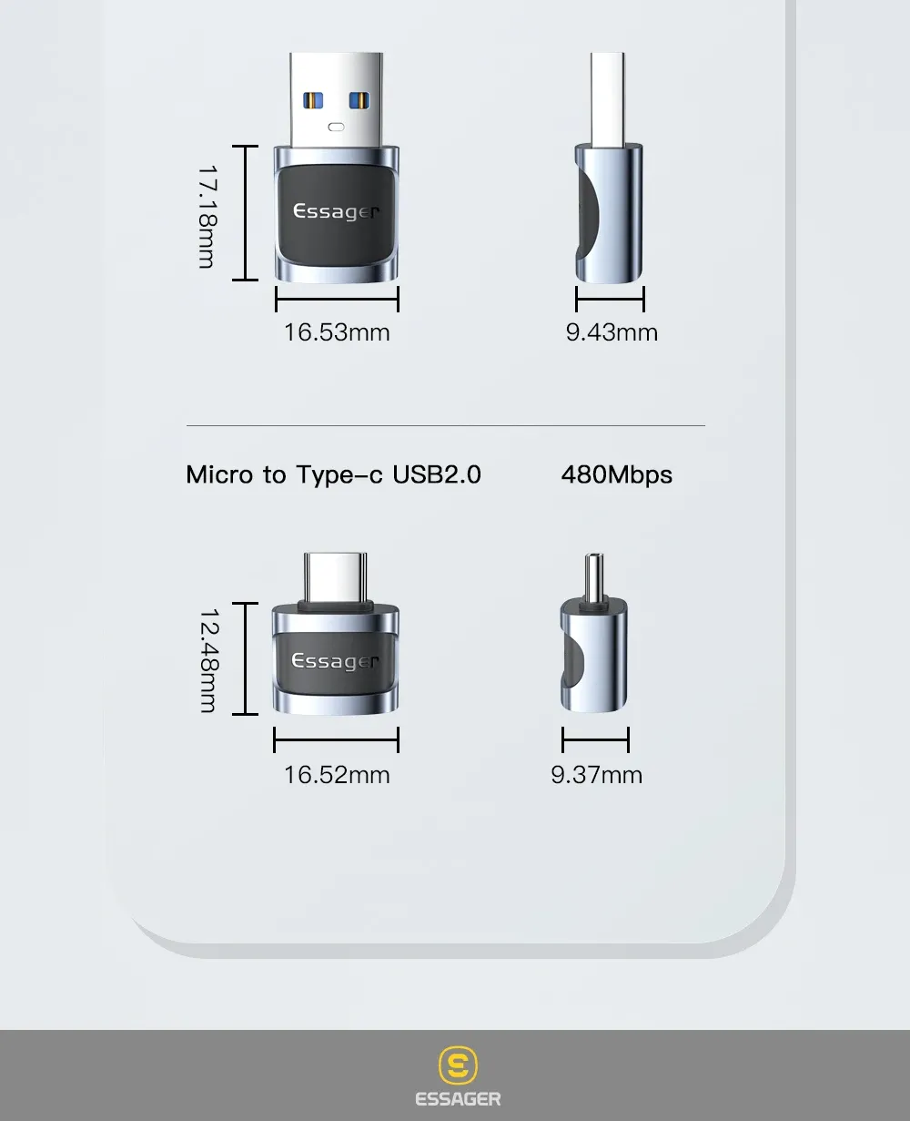Adaptateur OTG Essager finition premium