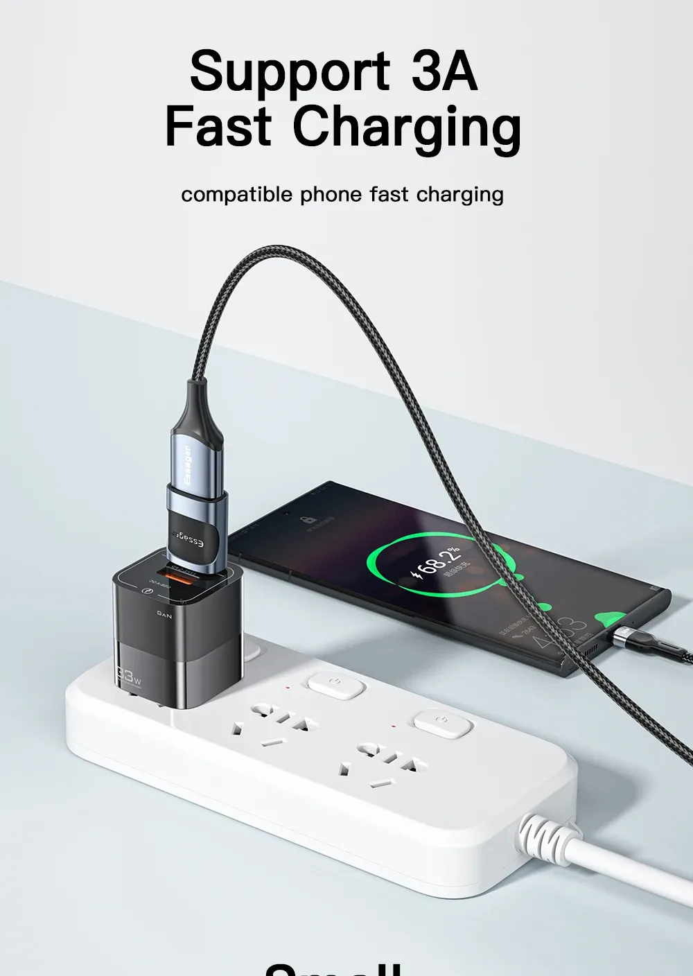 Charge rapide 3A pour smartphone