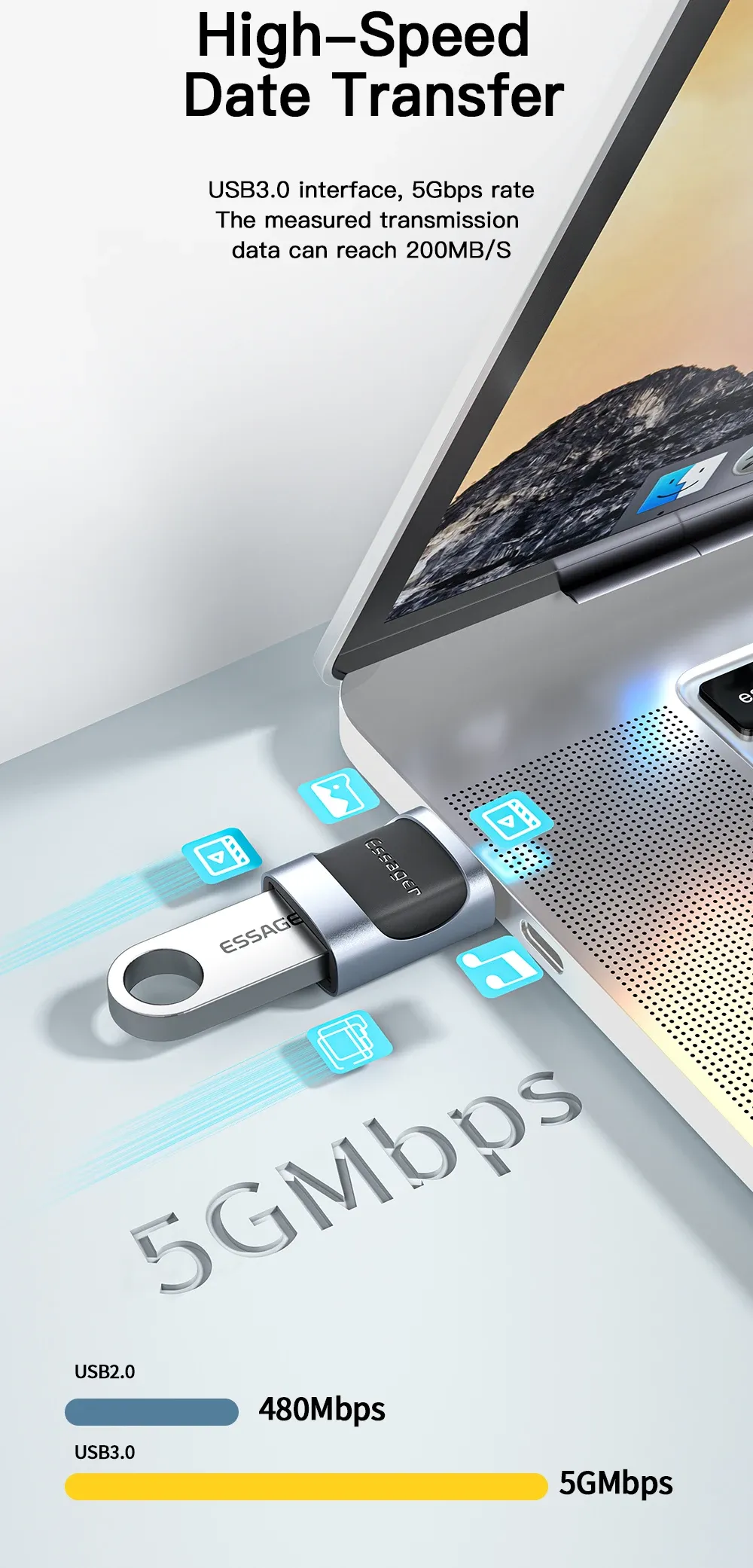 Transfert de données rapide USB 3.0