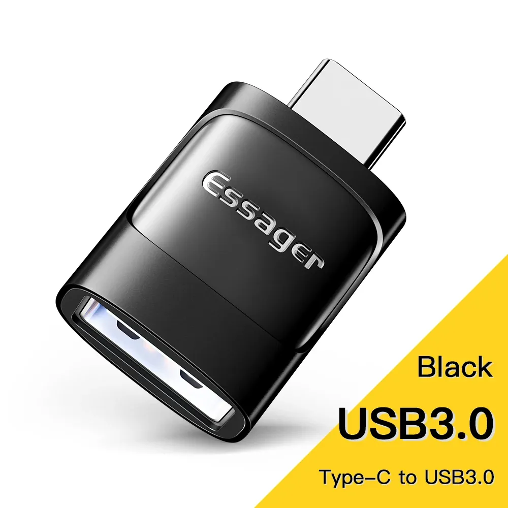 Adaptateur OTG Essager USB 3.0 vers USB-C, USB-A mâle vers USB-C femelle, convertisseur pour MacBook et ordinateurs portables avec lecteur de carte 7