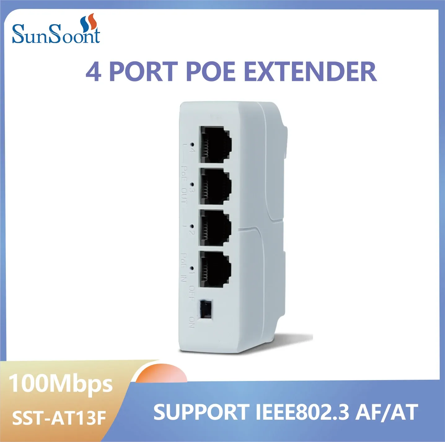 Rallonge PoE à 3 ports 10/100/1000 Mbps, répéteur de commutateur réseau 1 vers 3 avec IEEE 802.3af, Plug & Play, pour commutateur PoE, caméra IP et NVR 7