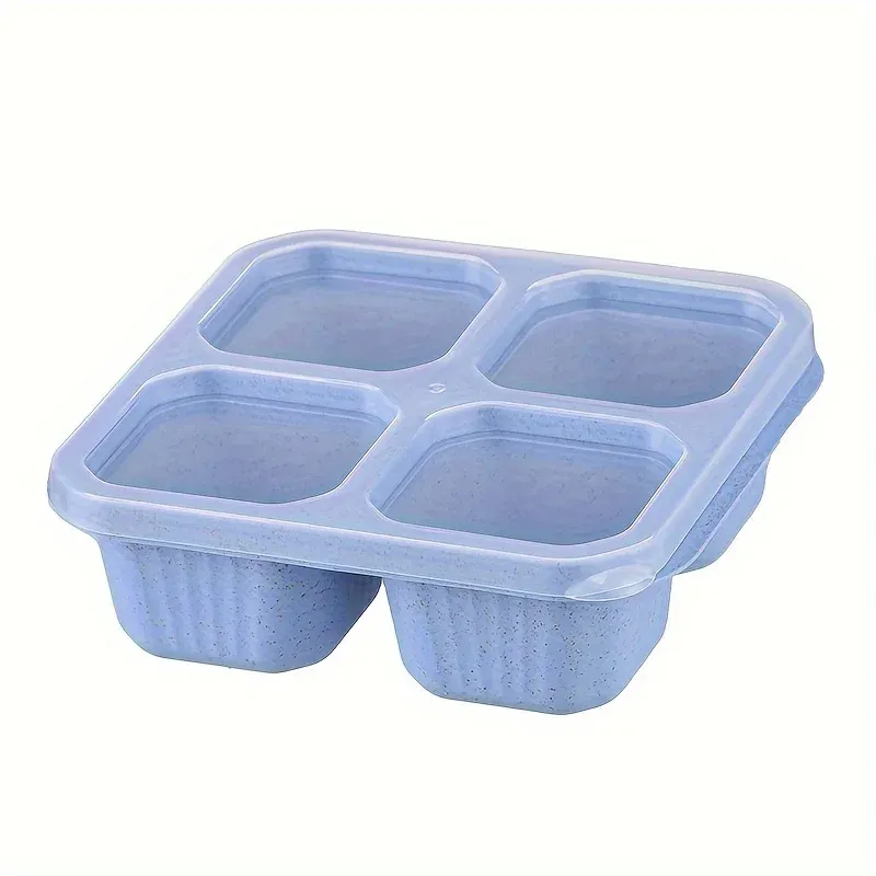 Boîte à bento en paille de blé de qualité supérieure – Récipient repas 4 compartiments avec couvercle transparent, compatible lave-vaisselle 9