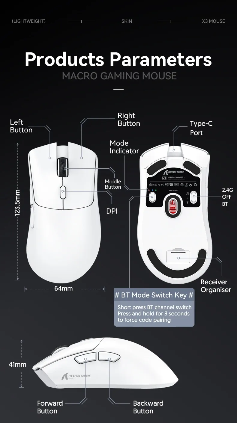 Souris de jeu Attack Shark, présentation finale