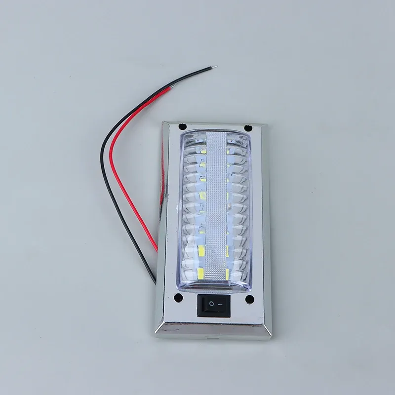 Lampe LED 12 V-24 V pour intérieur de voiture, panneau lumineux haute luminosité avec interrupteur marche/arrêt, idéale pour van, camion, camping-car, bateau et RV