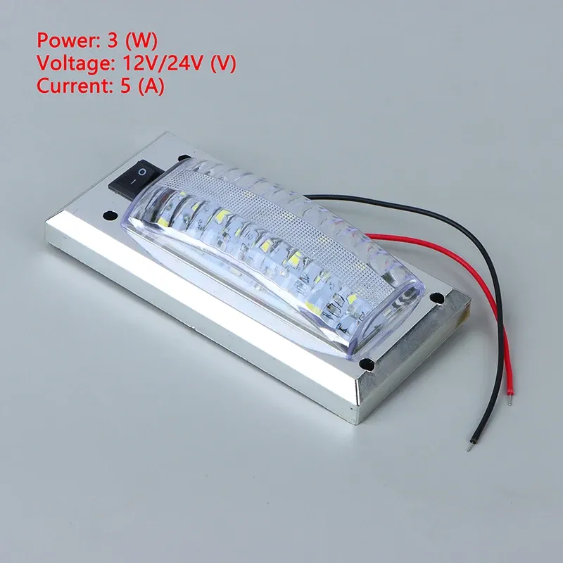 Lampe LED 12 V-24 V pour intérieur de voiture, panneau lumineux haute luminosité avec interrupteur marche/arrêt, idéale pour van, camion, camping-car, bateau et RV 3