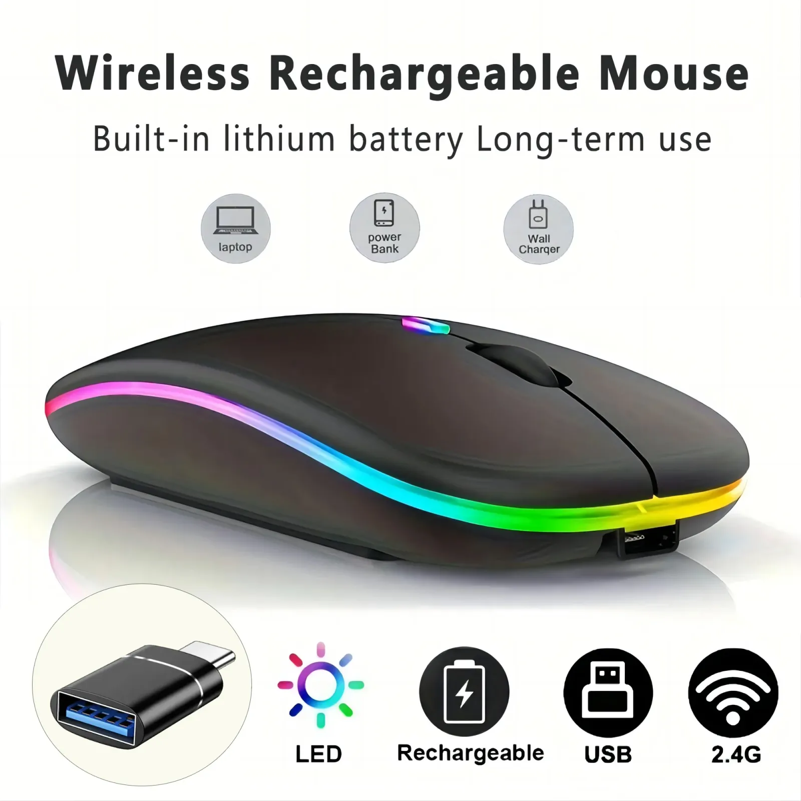 Souris sans fil rétroéclairée à LED