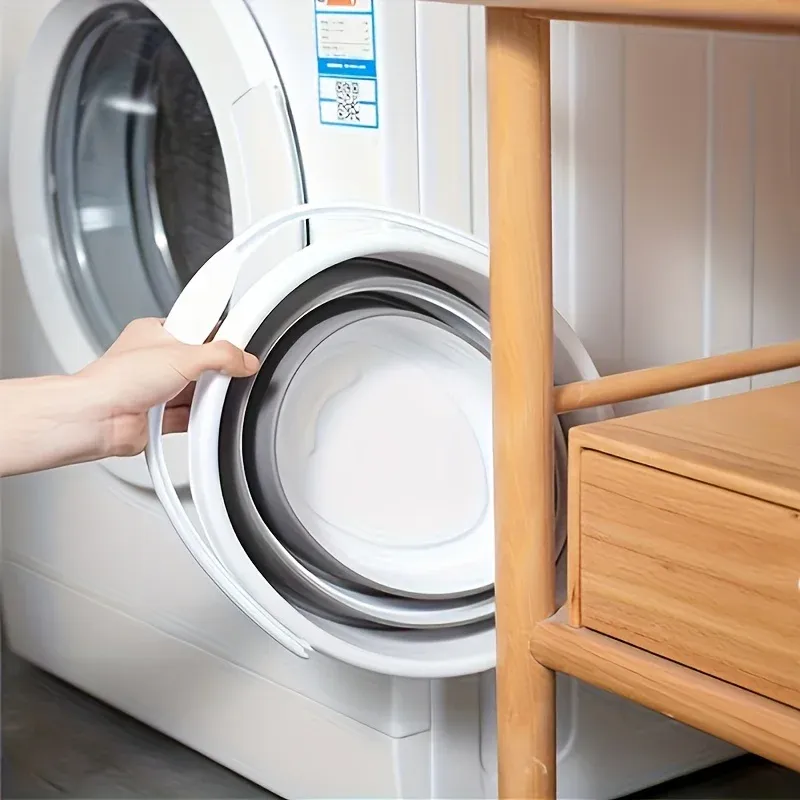 Seau pliable portable 5/10 L, durable, gain de place, facile à ranger, idéal pour le lavage de voiture, le camping, la pêche et les voyages en plein air 5