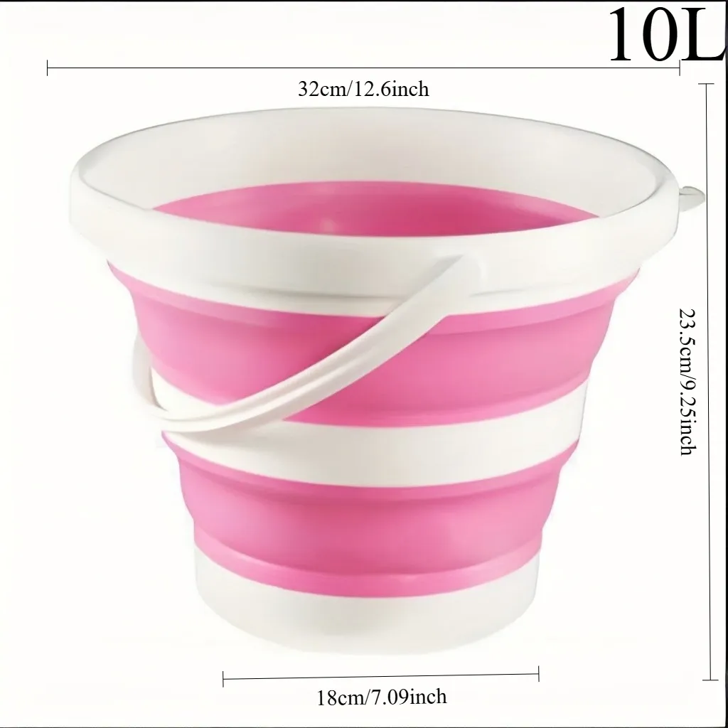 Seau pliable portable 5/10 L, durable, gain de place, facile à ranger, idéal pour le lavage de voiture, le camping, la pêche et les voyages en plein air 14