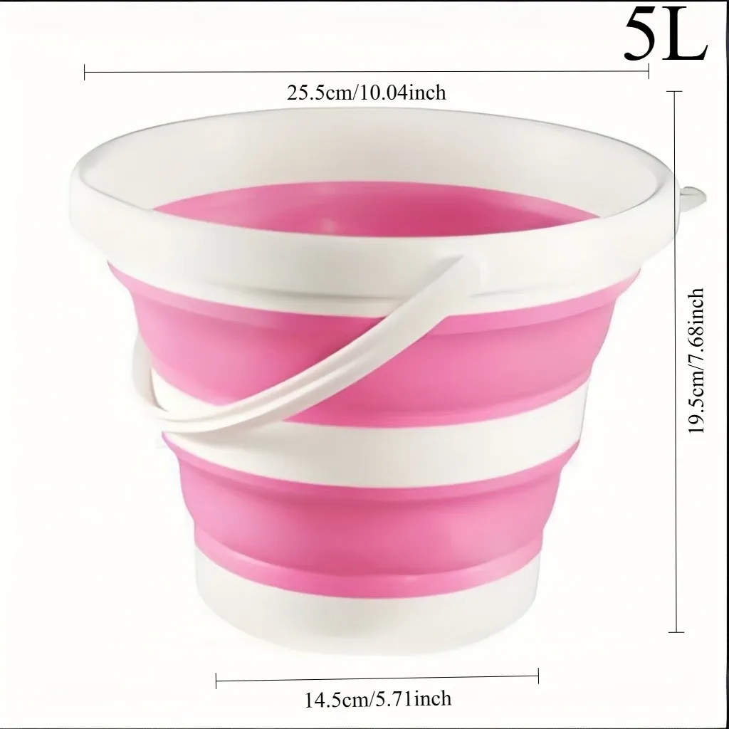 Seau pliable portable 5/10 L, durable, gain de place, facile à ranger, idéal pour le lavage de voiture, le camping, la pêche et les voyages en plein air 12
