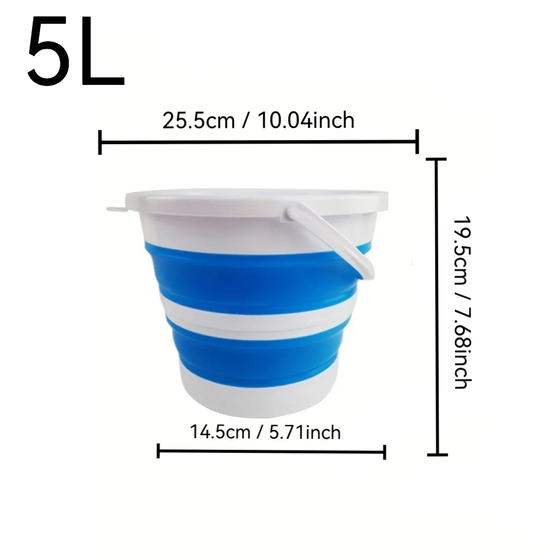Seau pliable portable 5/10 L, durable, gain de place, facile à ranger, idéal pour le lavage de voiture, le camping, la pêche et les voyages en plein air 10